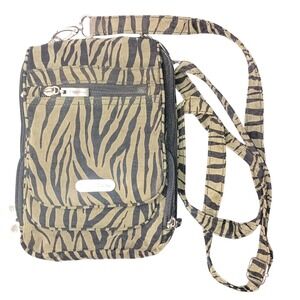 Baggallini Little Crossbody Bag Zebra Print Travel Organizer Purse SKUW674